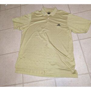 Adidas Men's Golf Shirt Size XL Yellow Short Sleeve Clima Cool Polyester